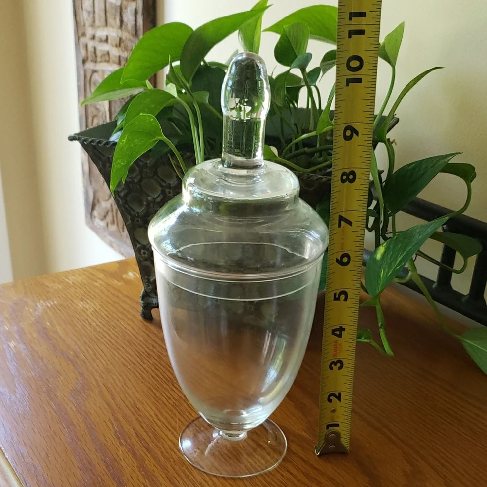 Vintage- Elegant Clear Glass Apothecary Jar